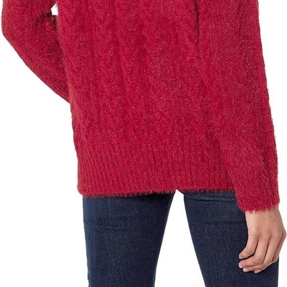 Lucky Brand V-Neck Eyelash Sweater Winery Size XL NWT - Picture 4 of 7